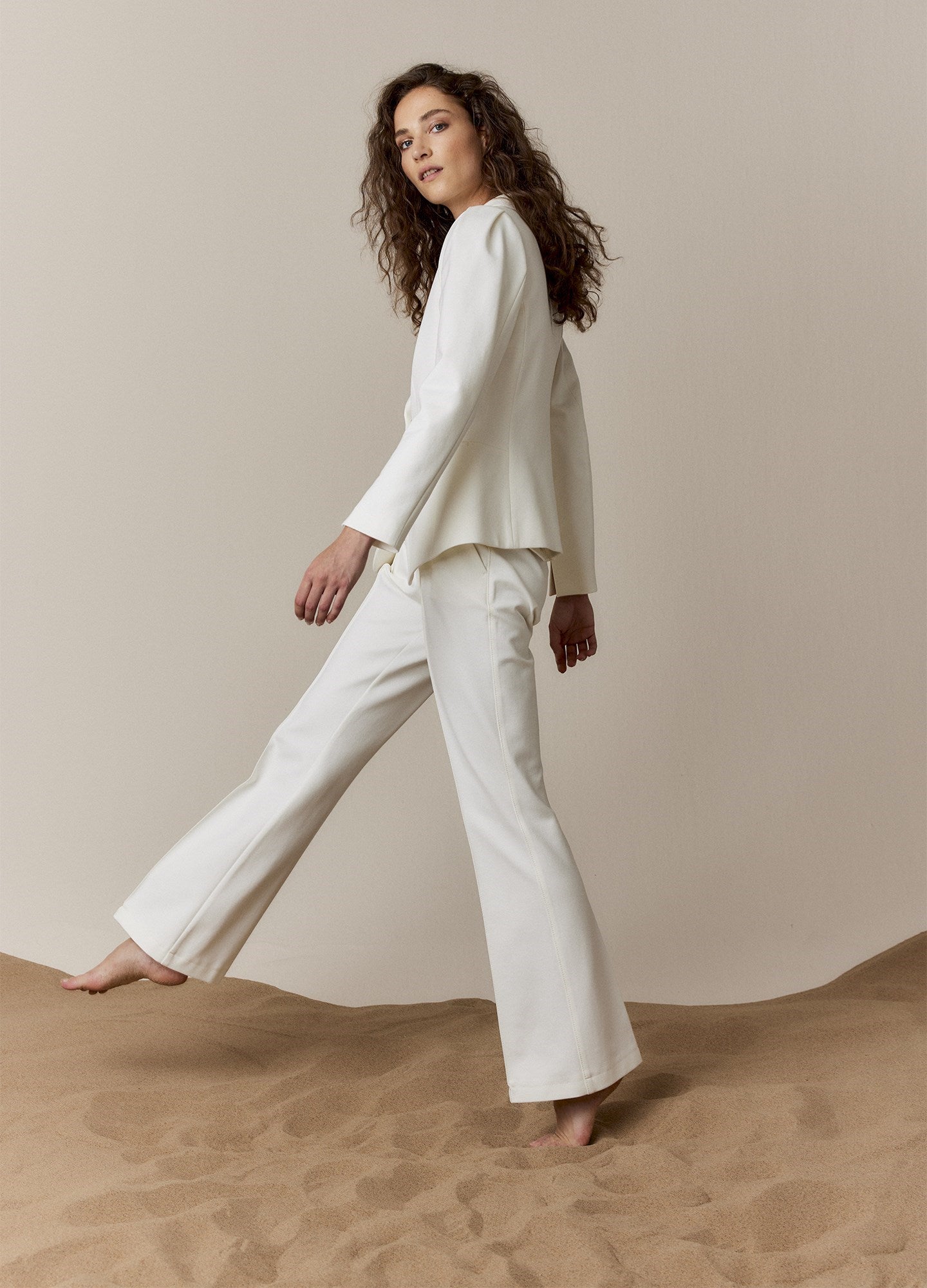 White Boot Cut Trousers