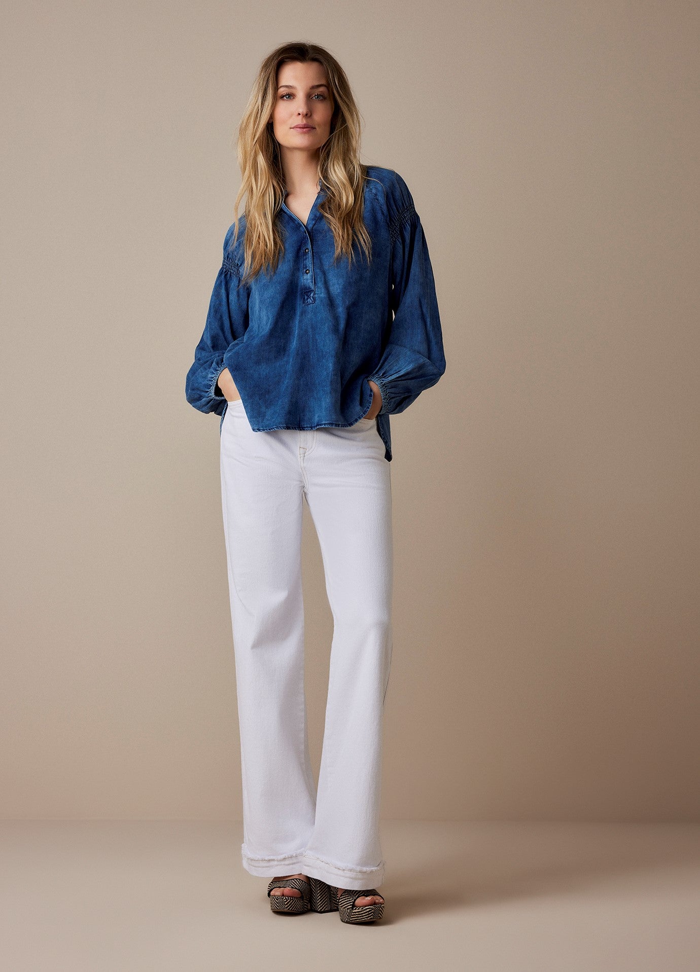 Indigo Cotton Blouse