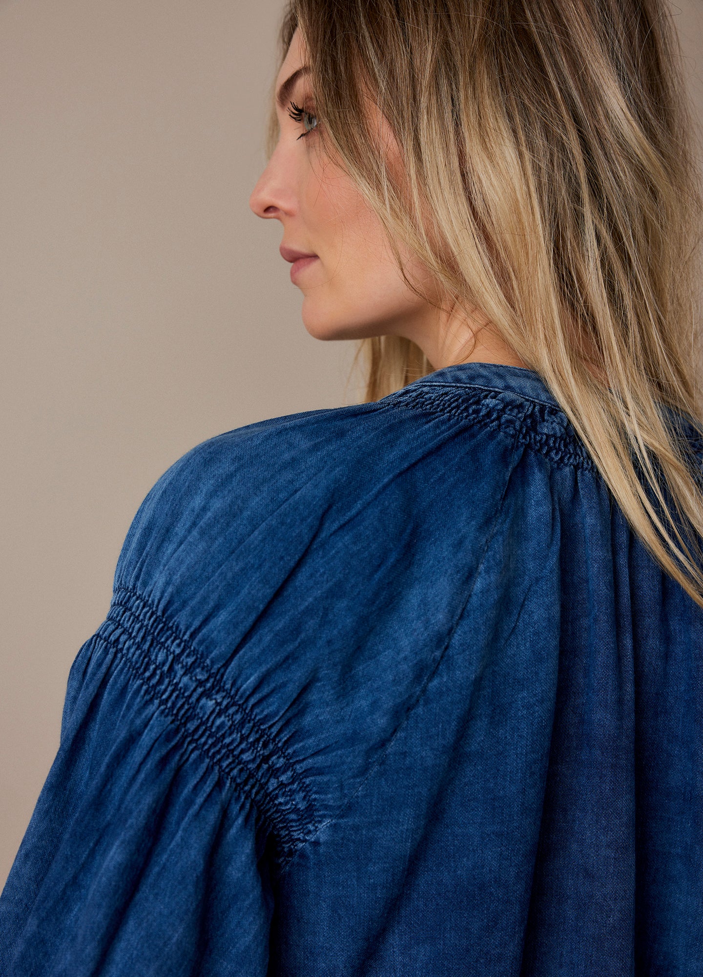 Indigo Cotton Blouse