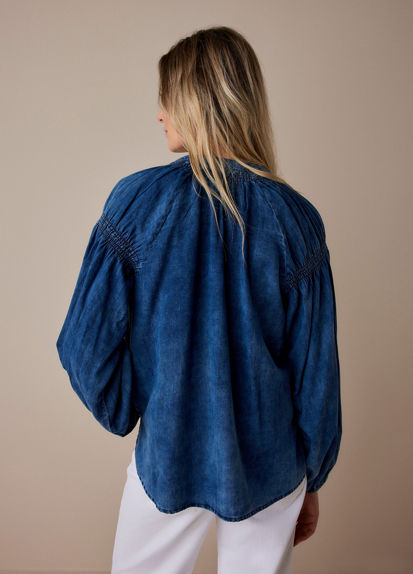 Indigo Cotton Blouse
