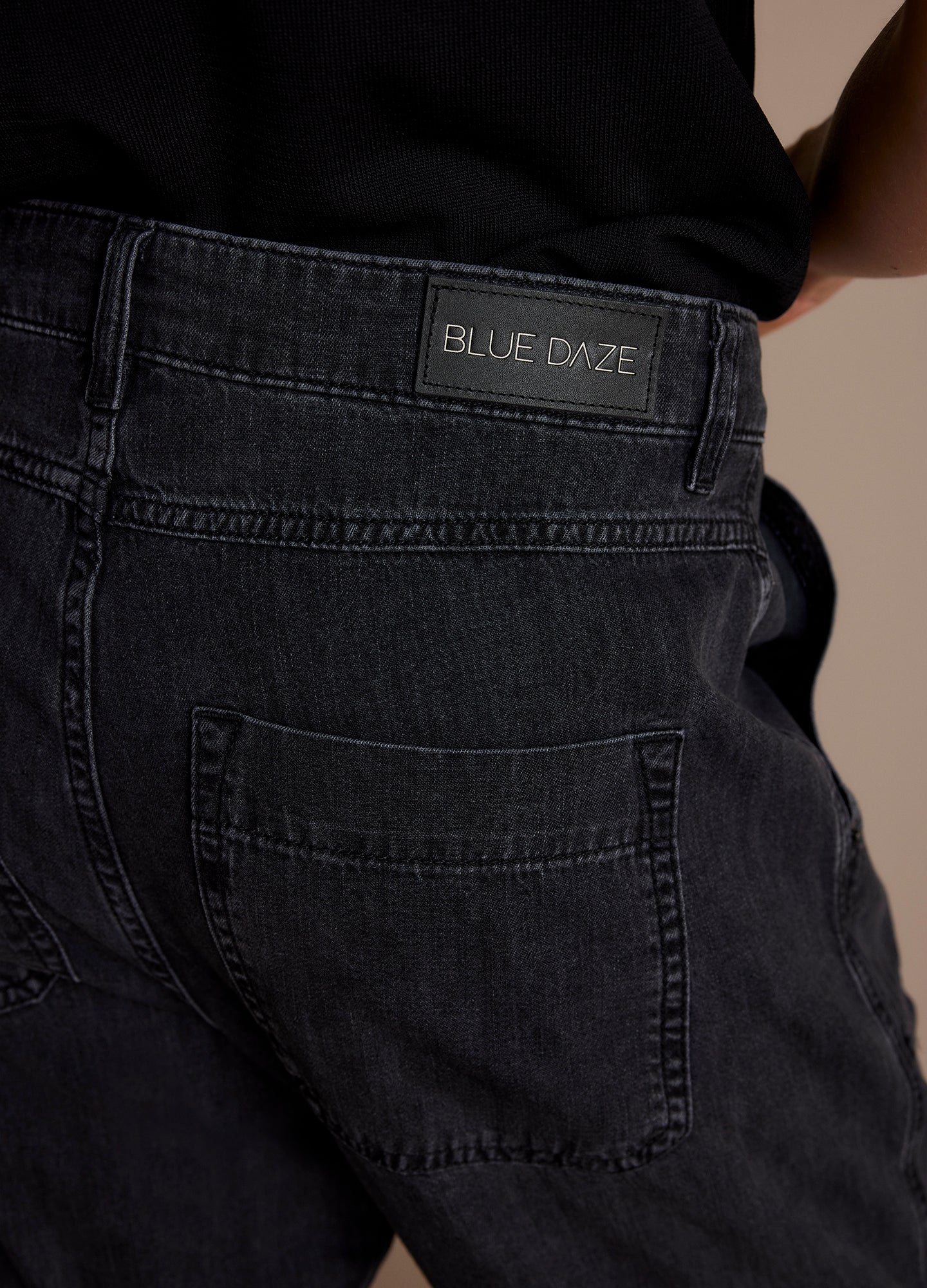 Black Denim Cargo Pants