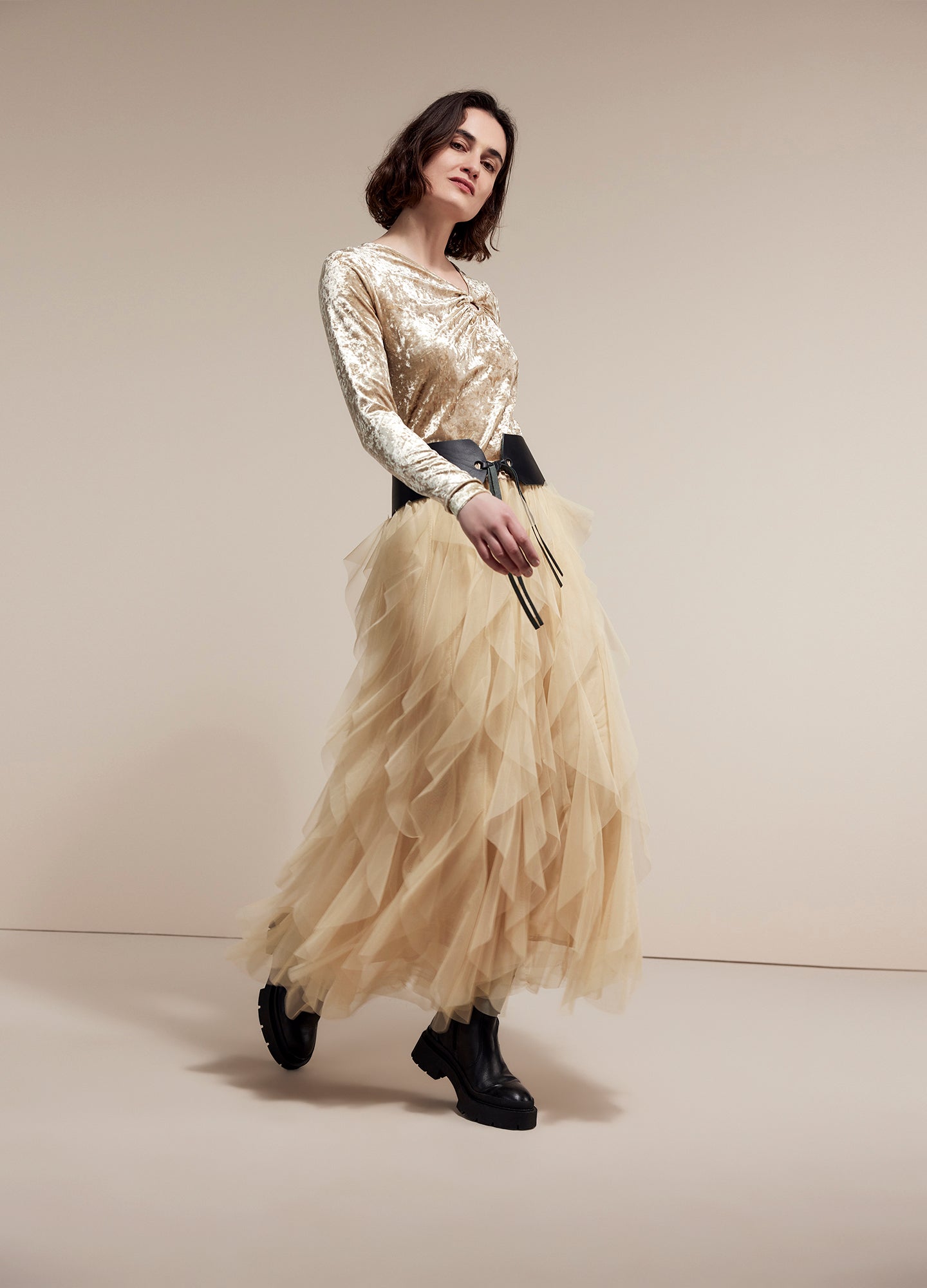 Pleated Tulle Skirt