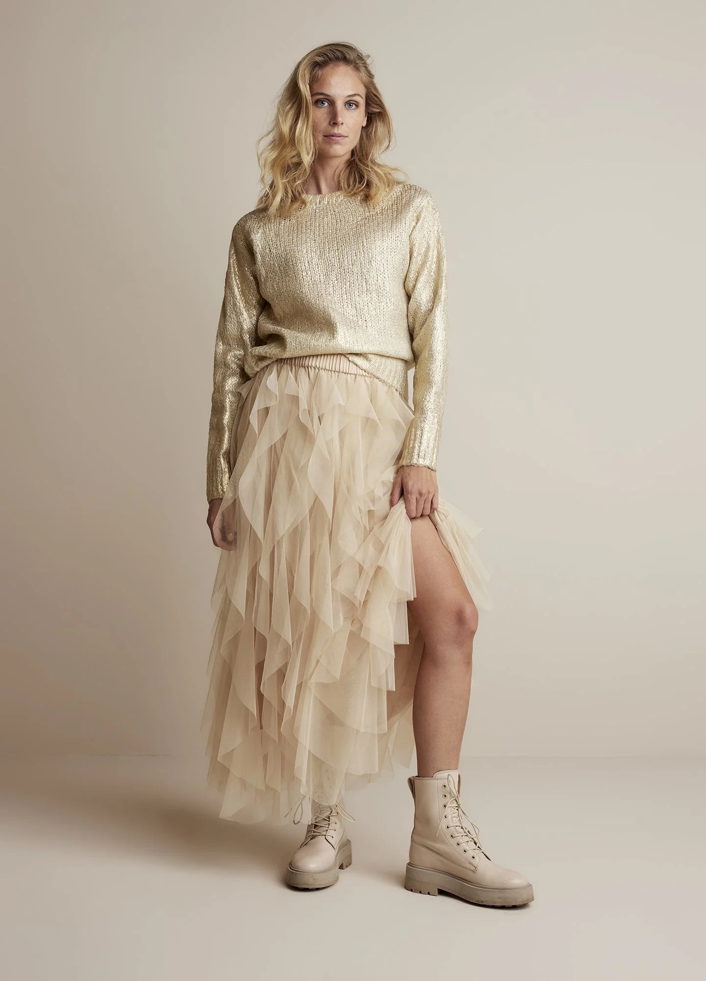 Pleated Tulle Skirt