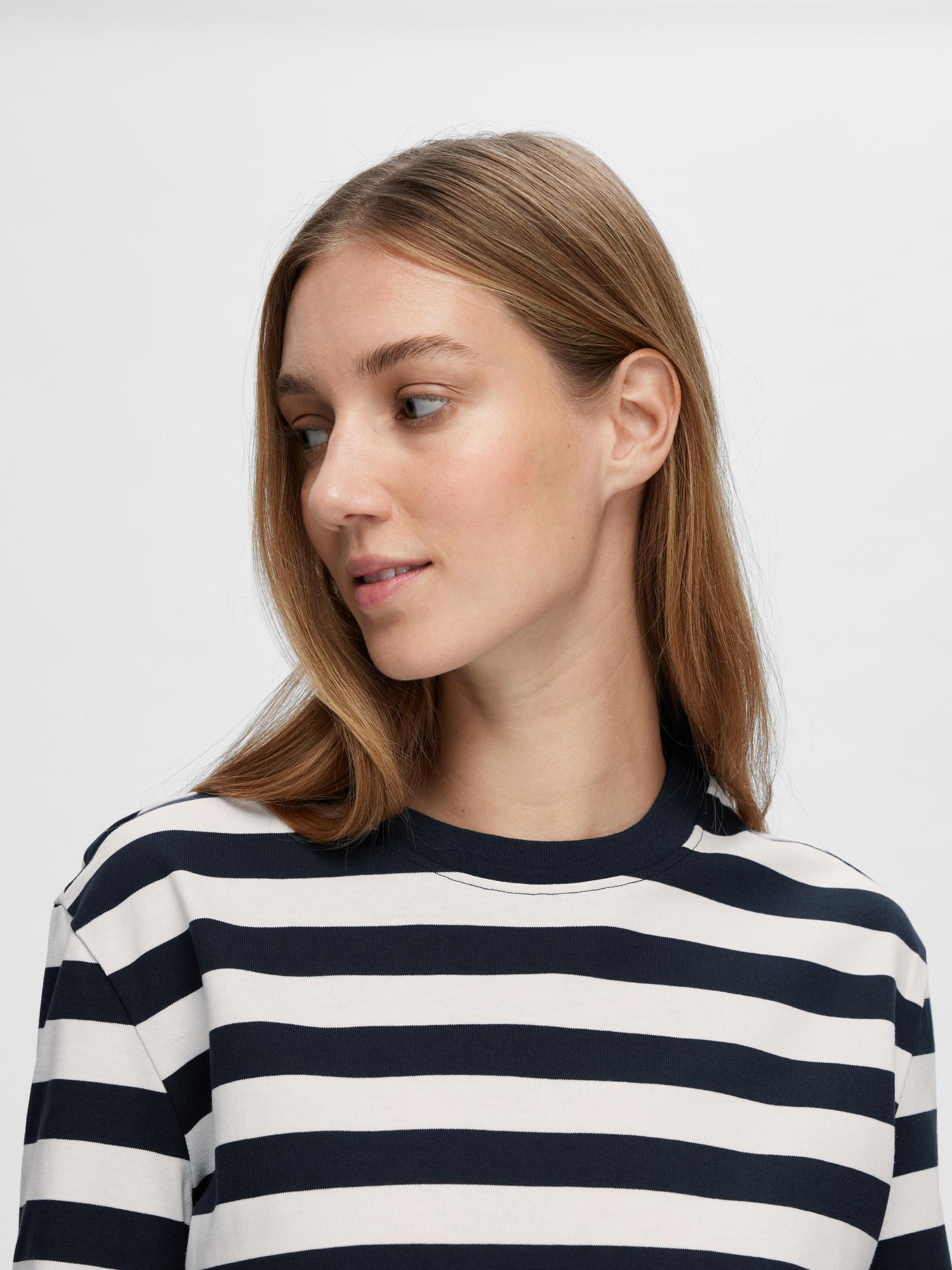 Long Sleeve Striped Tee -Dark Sapphire