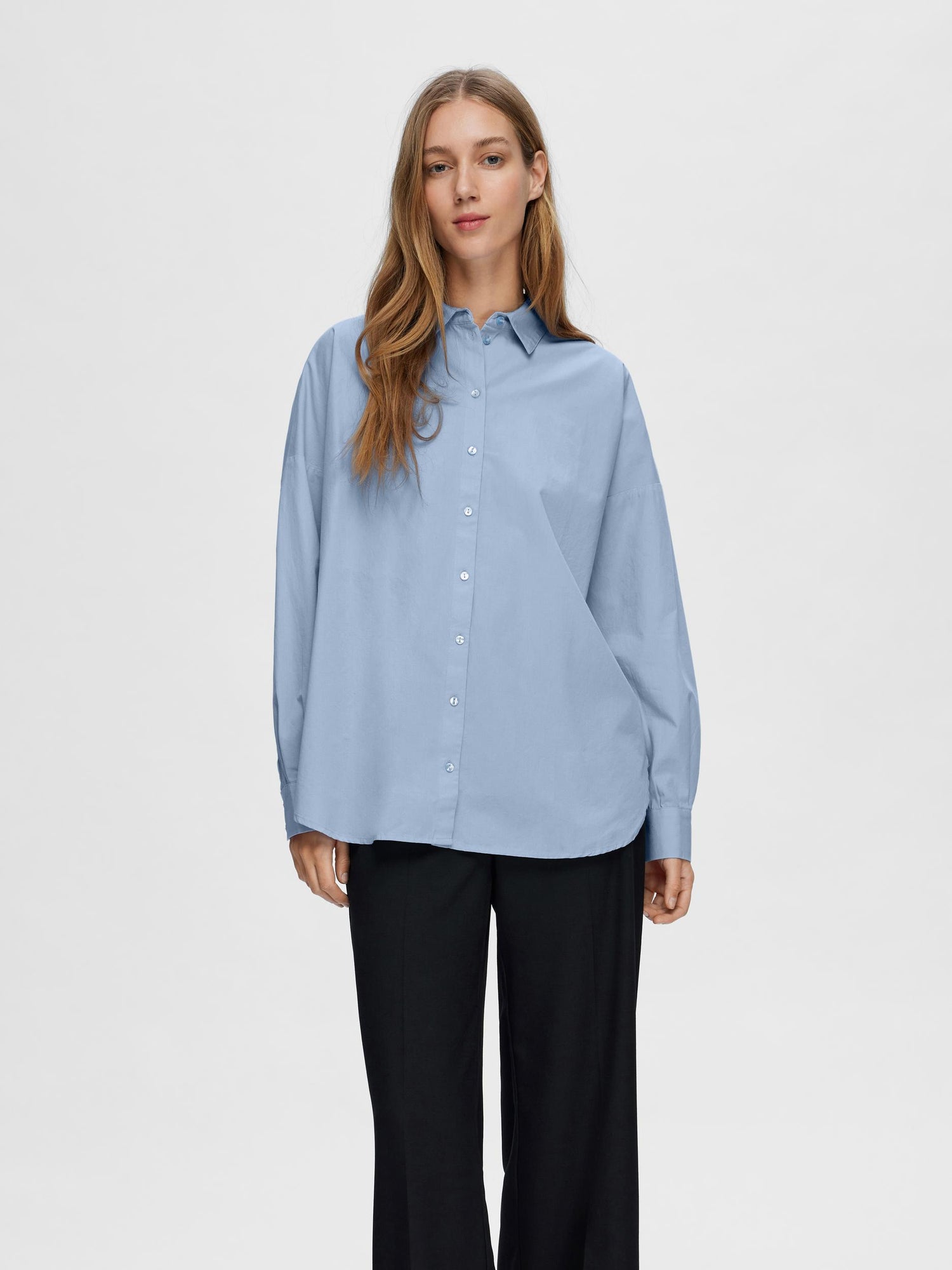 Dina Long Sleeve Shirt In Cashmere Blue