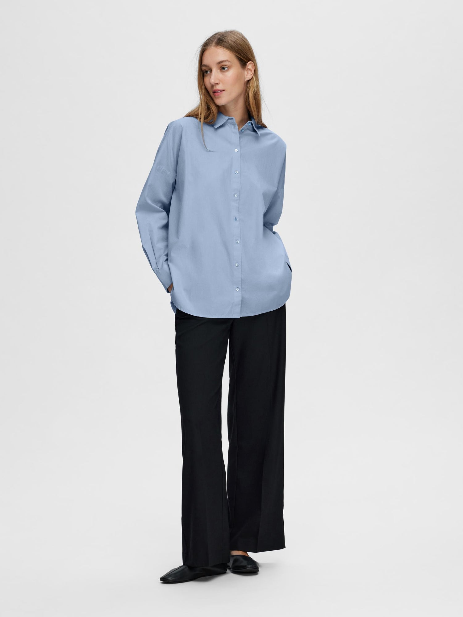 Dina Long Sleeve Shirt In Cashmere Blue