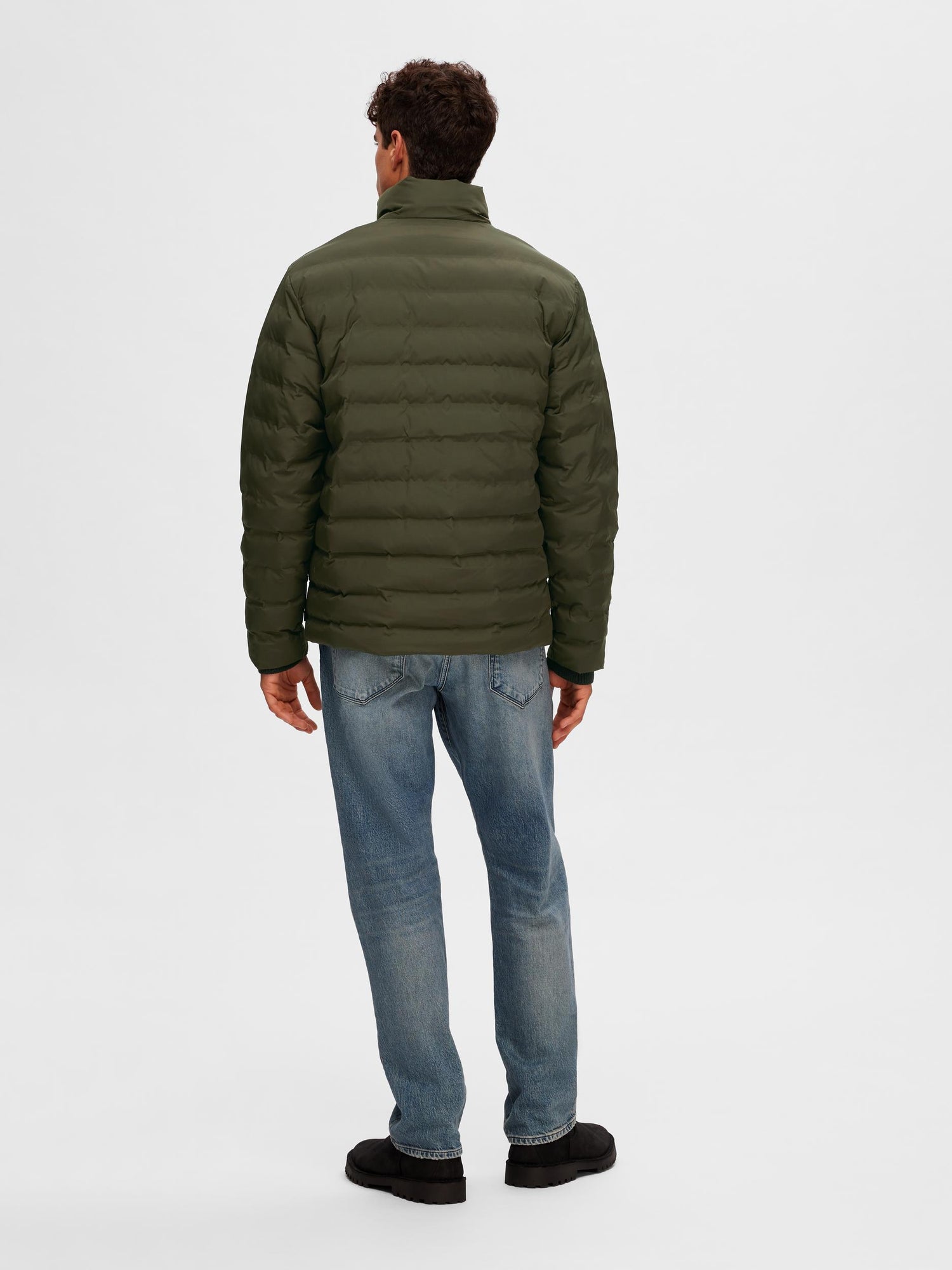 Barry Quilted Jacket In Forest Night