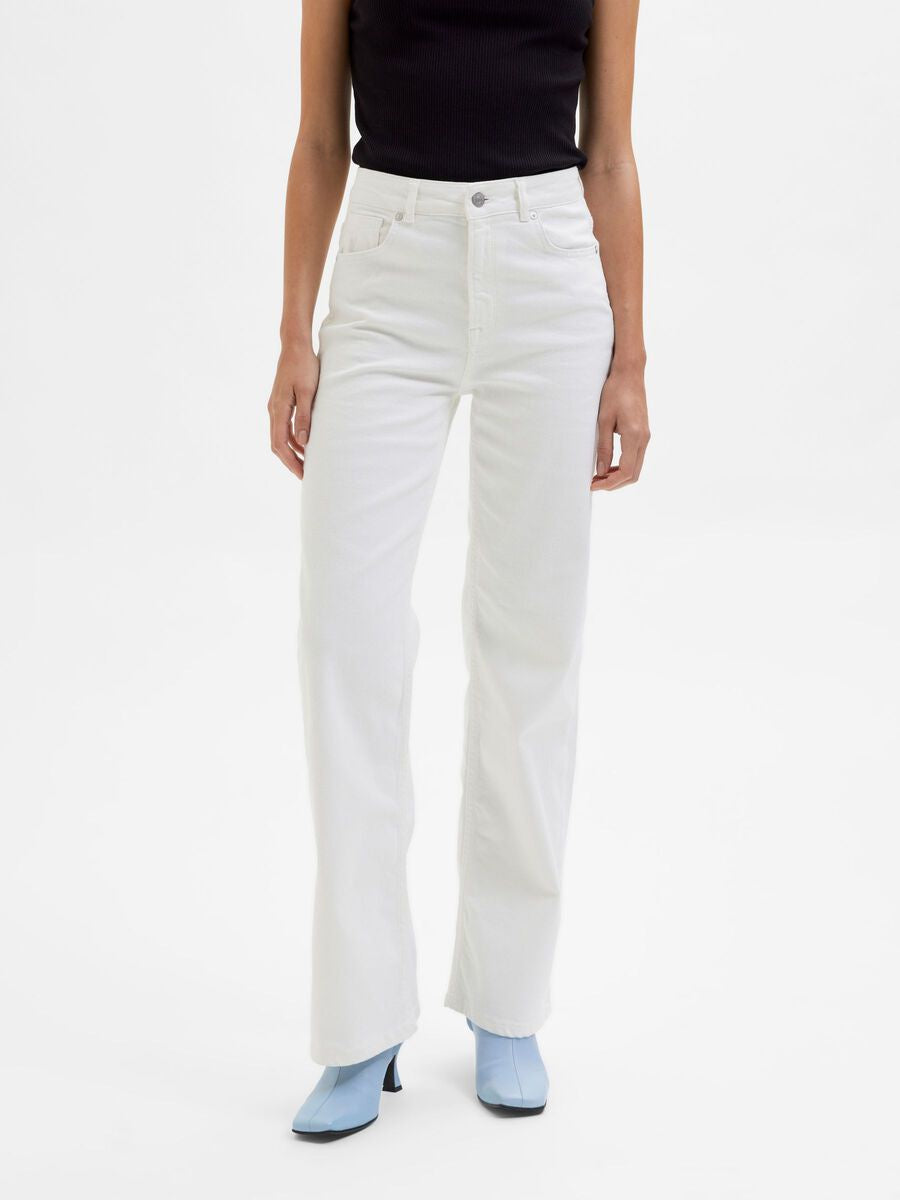 Alice Long Wide White Jeans