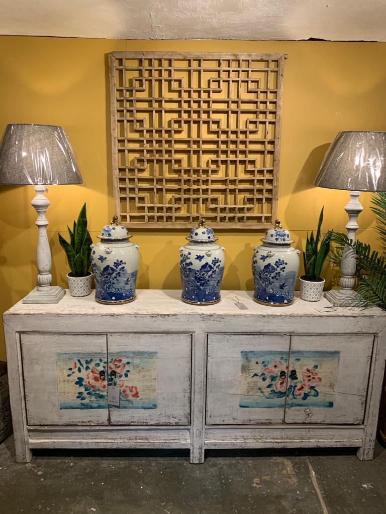 Rustic Lacquered White Sideboard