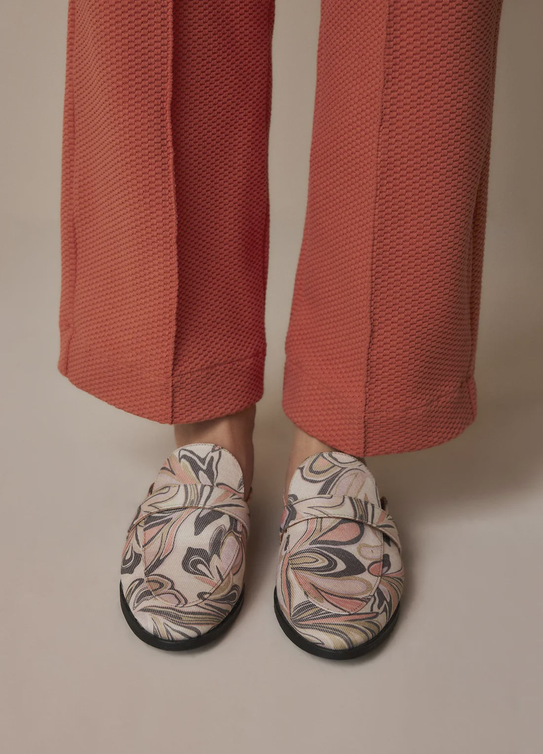Rose Quartz Canvas printed leather loafer