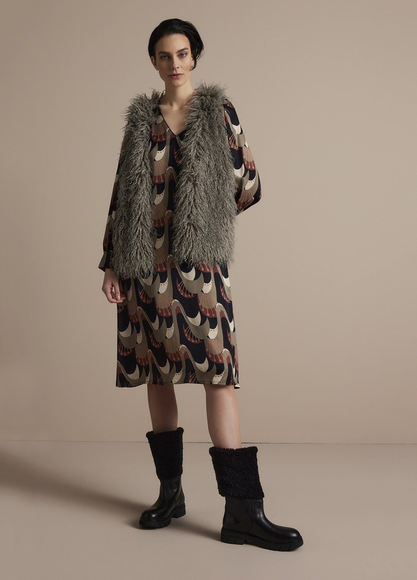 Summum Faux Fur Gilet vintage sheepskin look