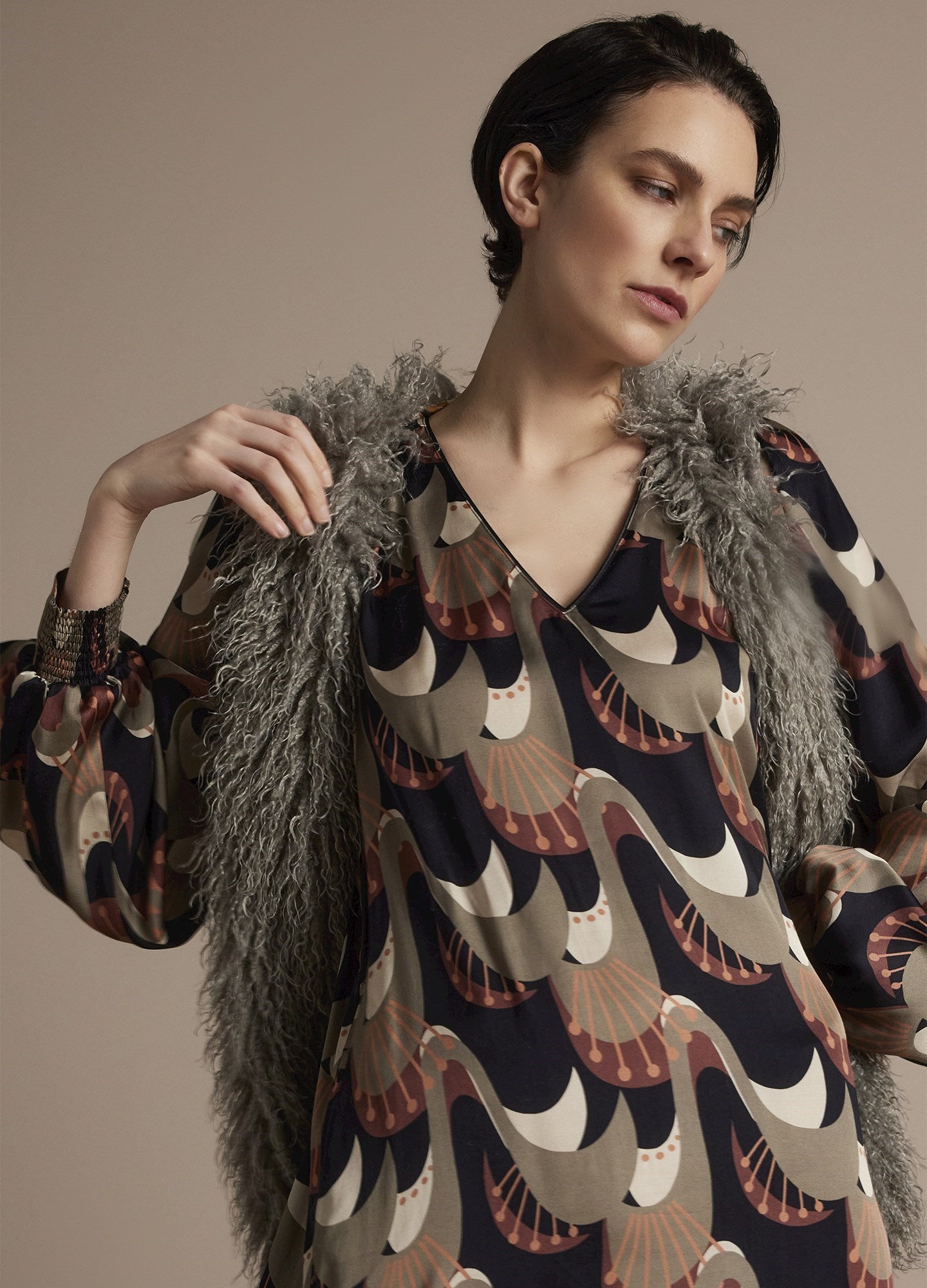 Summum Faux Fur Gilet vintage sheepskin look