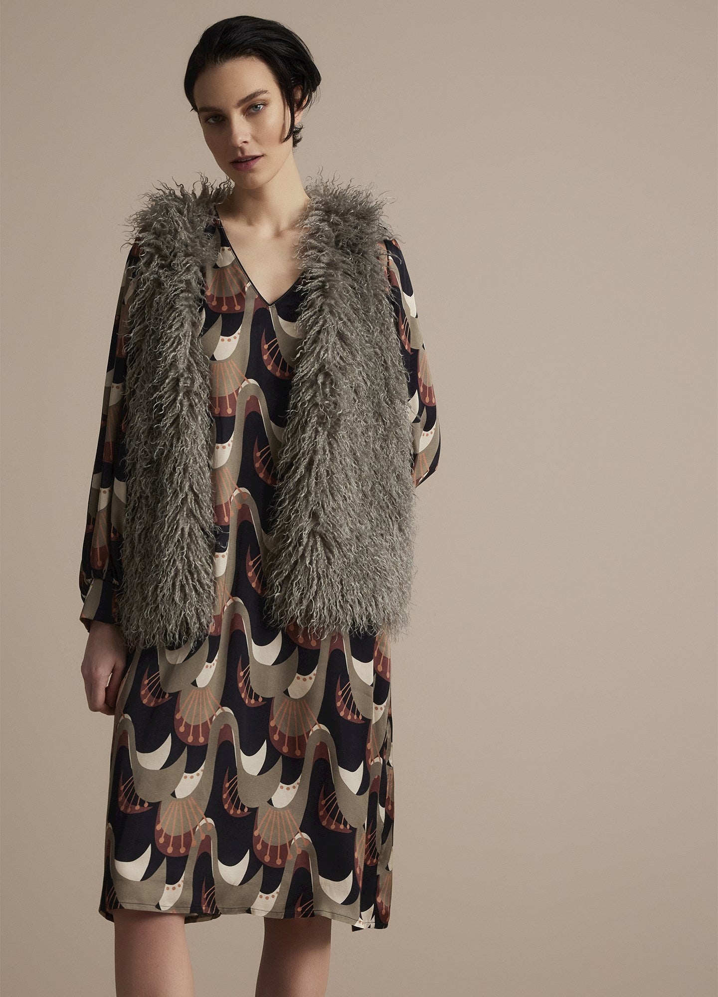 Summum Faux Fur Gilet vintage sheepskin look