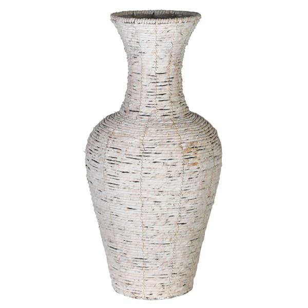 White Wicker Urn Vase (7053117391027)