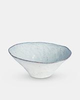 Aged White Ceramic  Salad Bowl