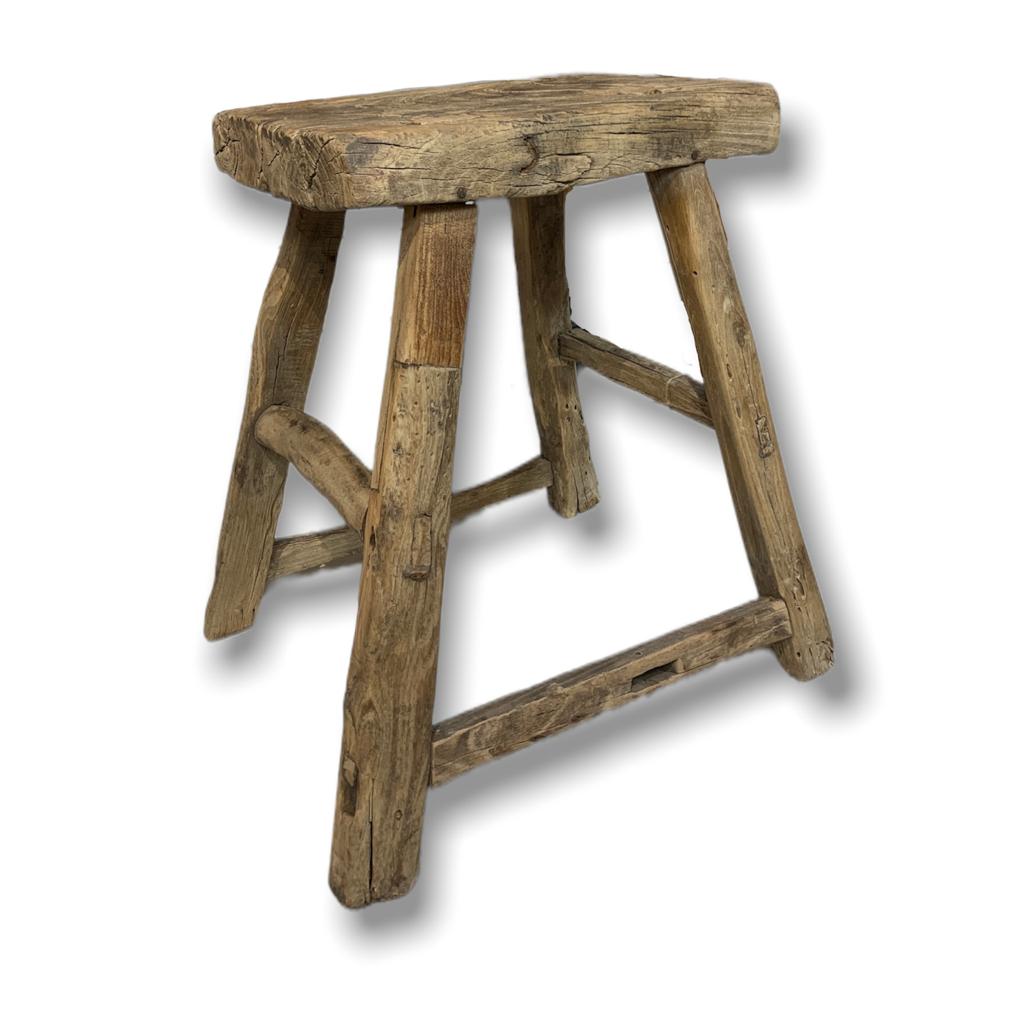 Rustic Vintage Elm Stool