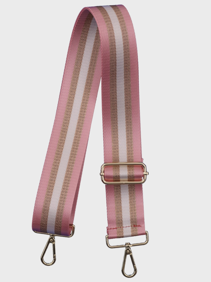 Interchangeable Bag Strap - Pink and Rose Gold Stripe