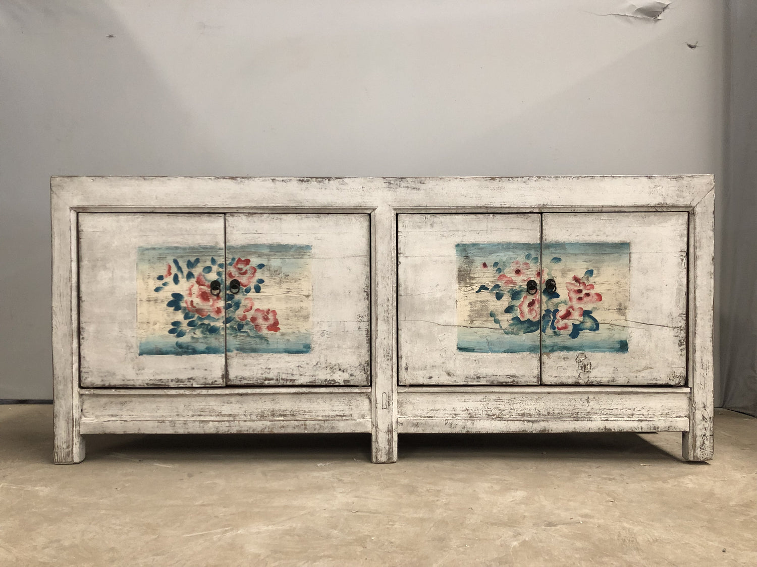Rustic Lacquered White Sideboard