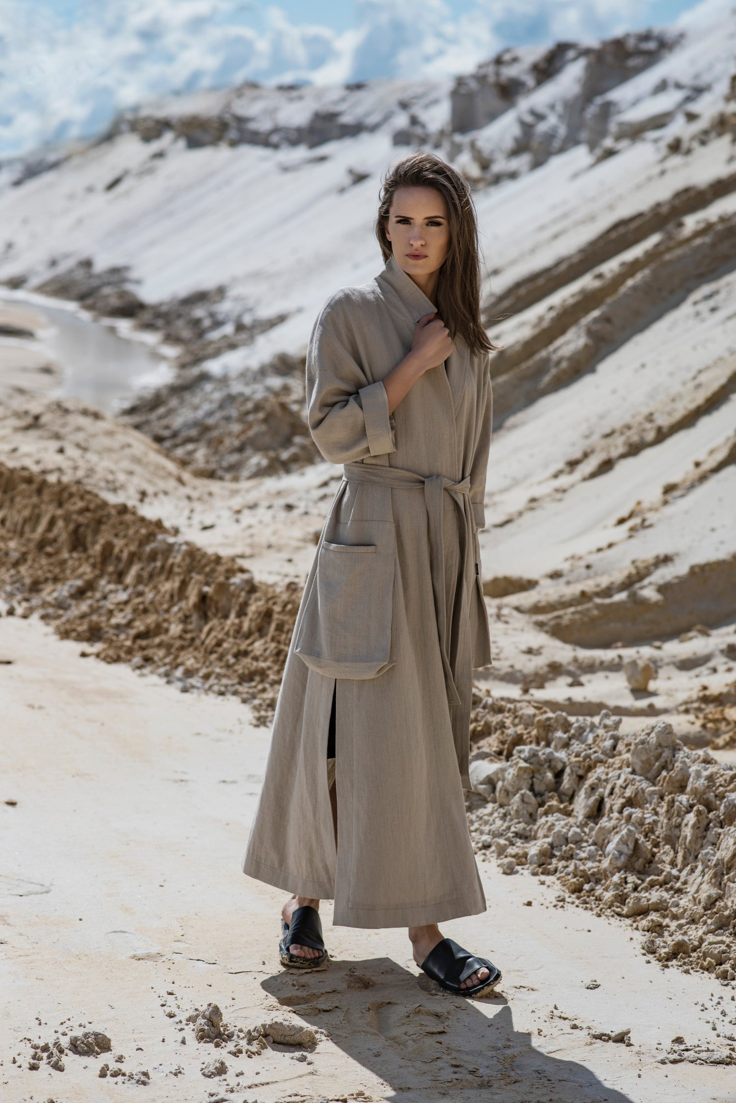 Linen Coat with Pockets