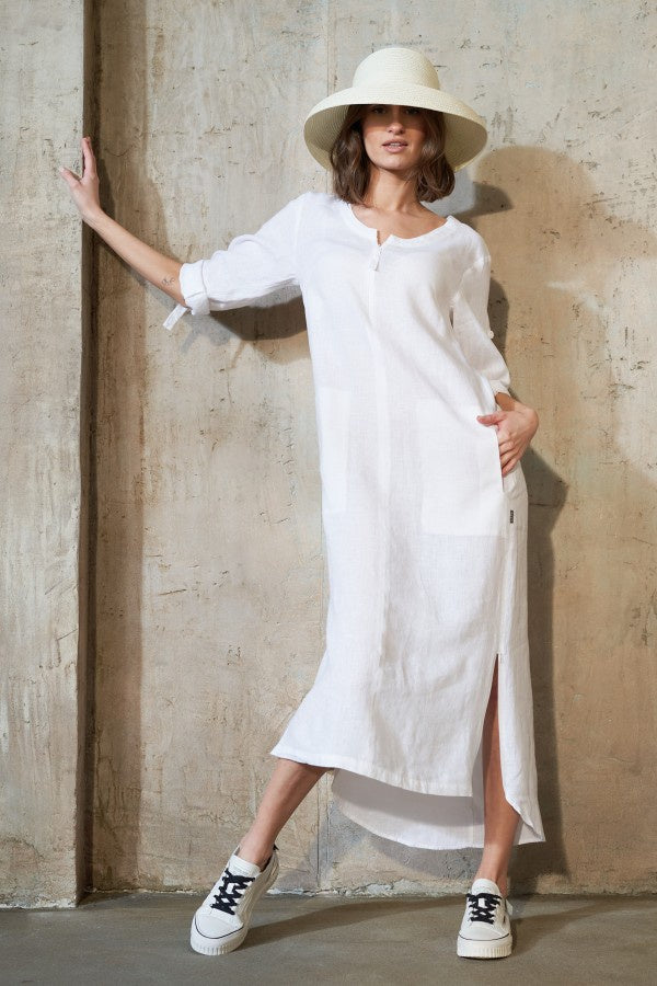 White Linen Dress