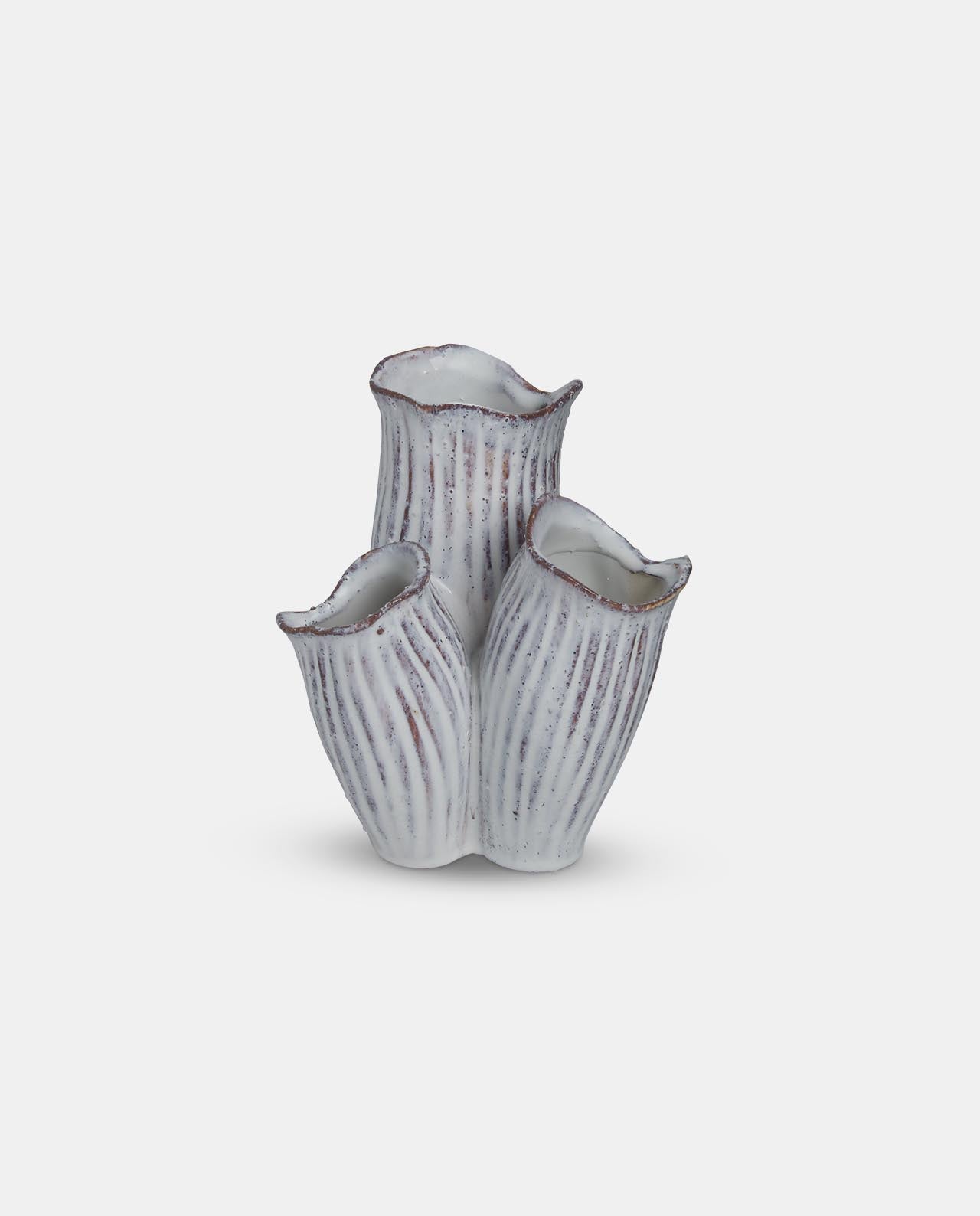 Aged White Ceramic Vase 12 x 12 x 15cm