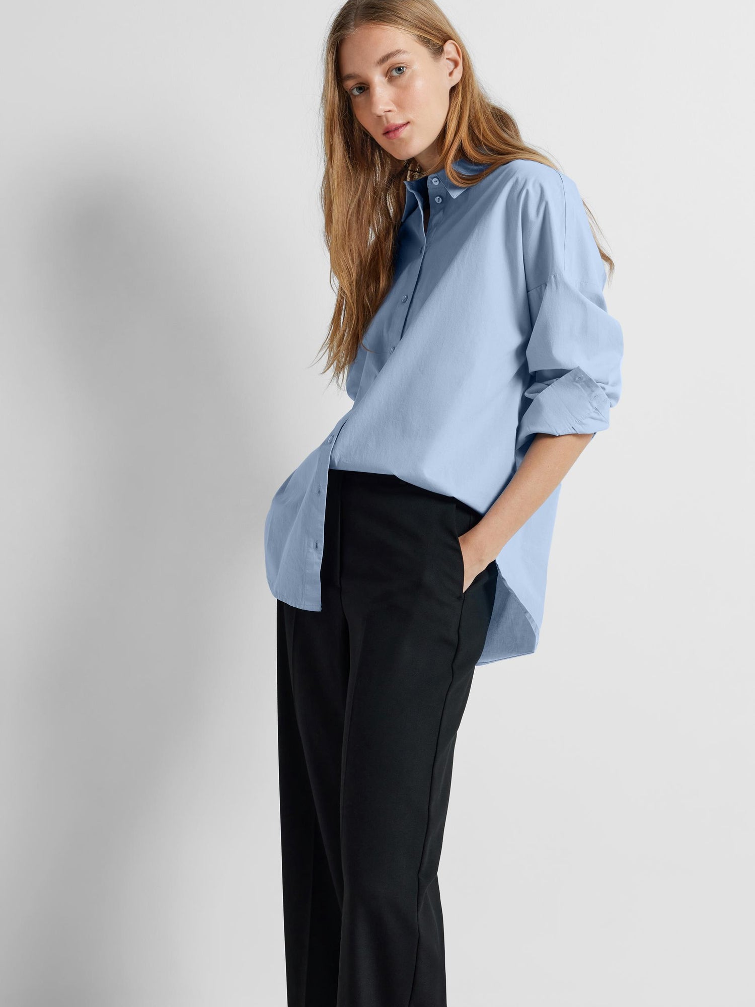 Dina Long Sleeve Shirt In Cashmere Blue