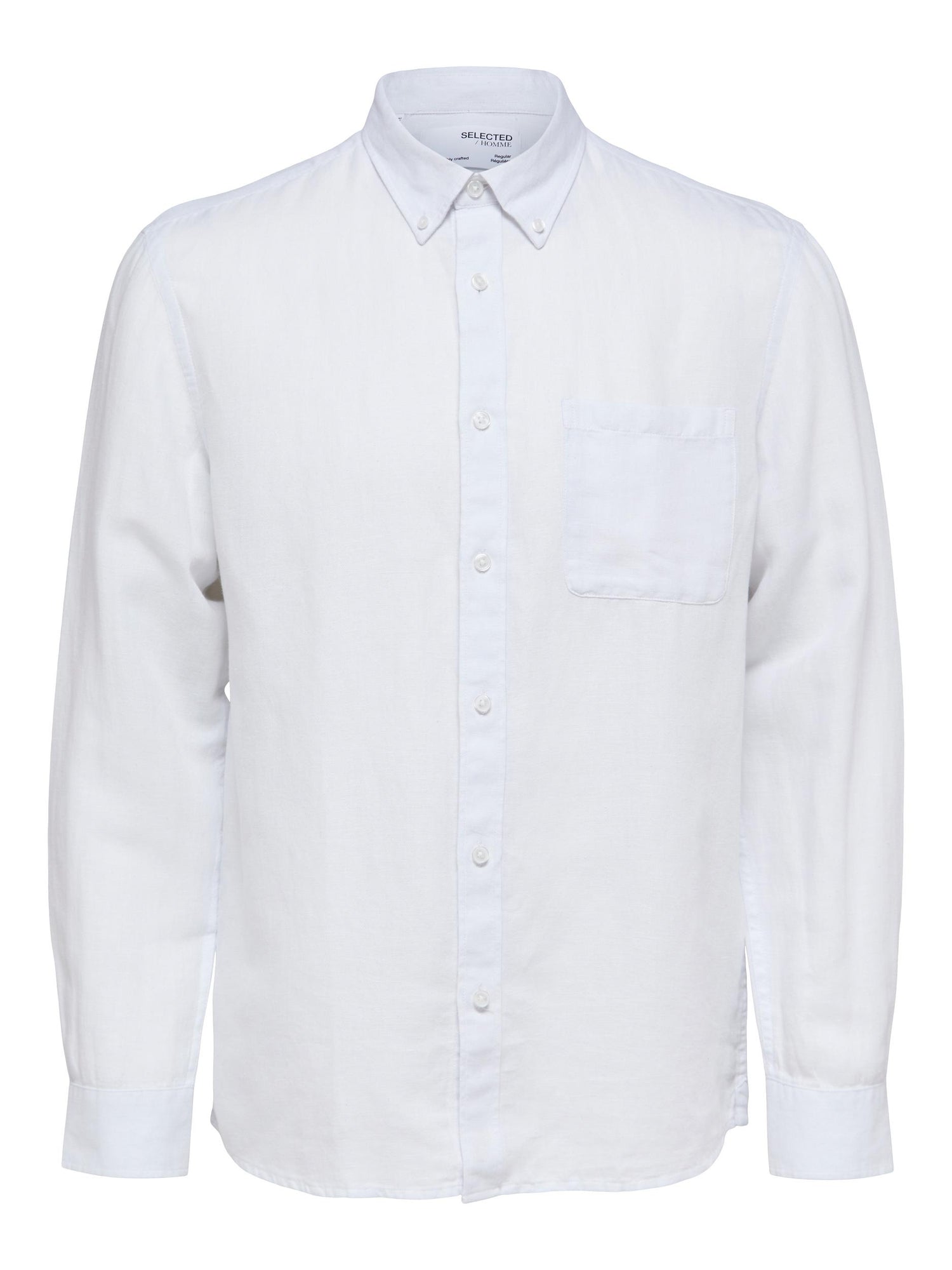 Long Sleeve Linen Shirt In Bright White