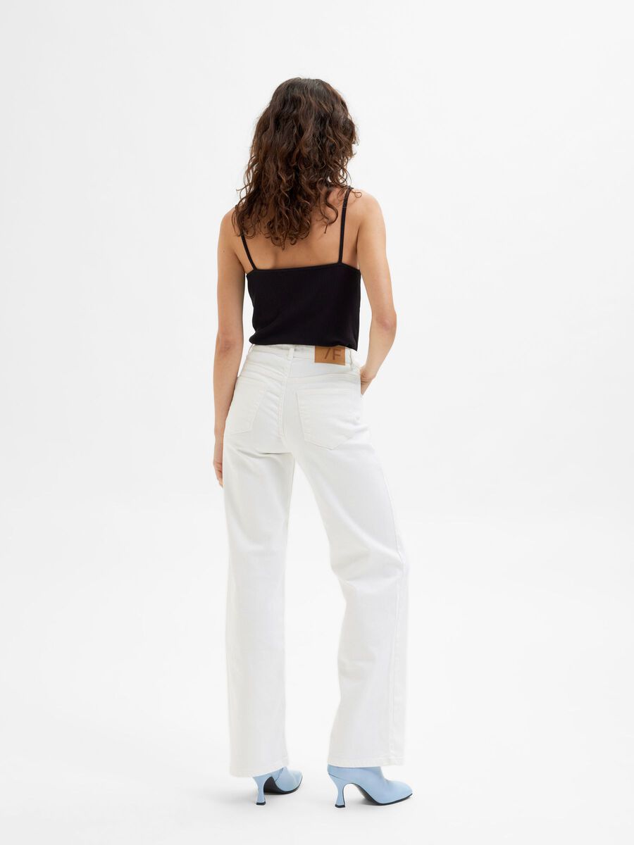 Alice Long Wide White Jeans