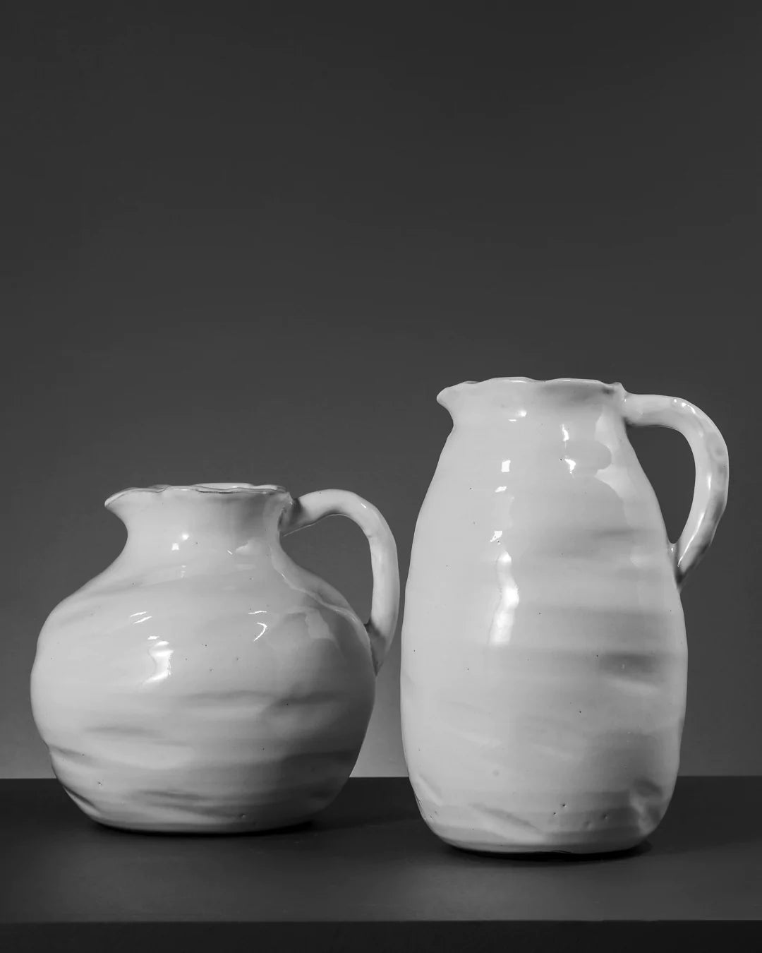 White Ceramic Stoneware Round Jug (7069987799219)