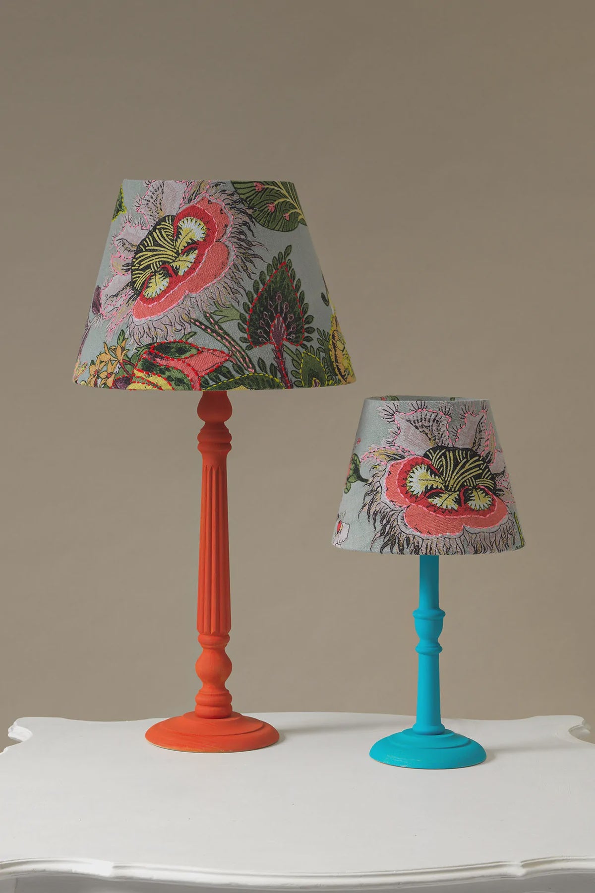 Eccentric Blooms Putty Tapered Lampshade