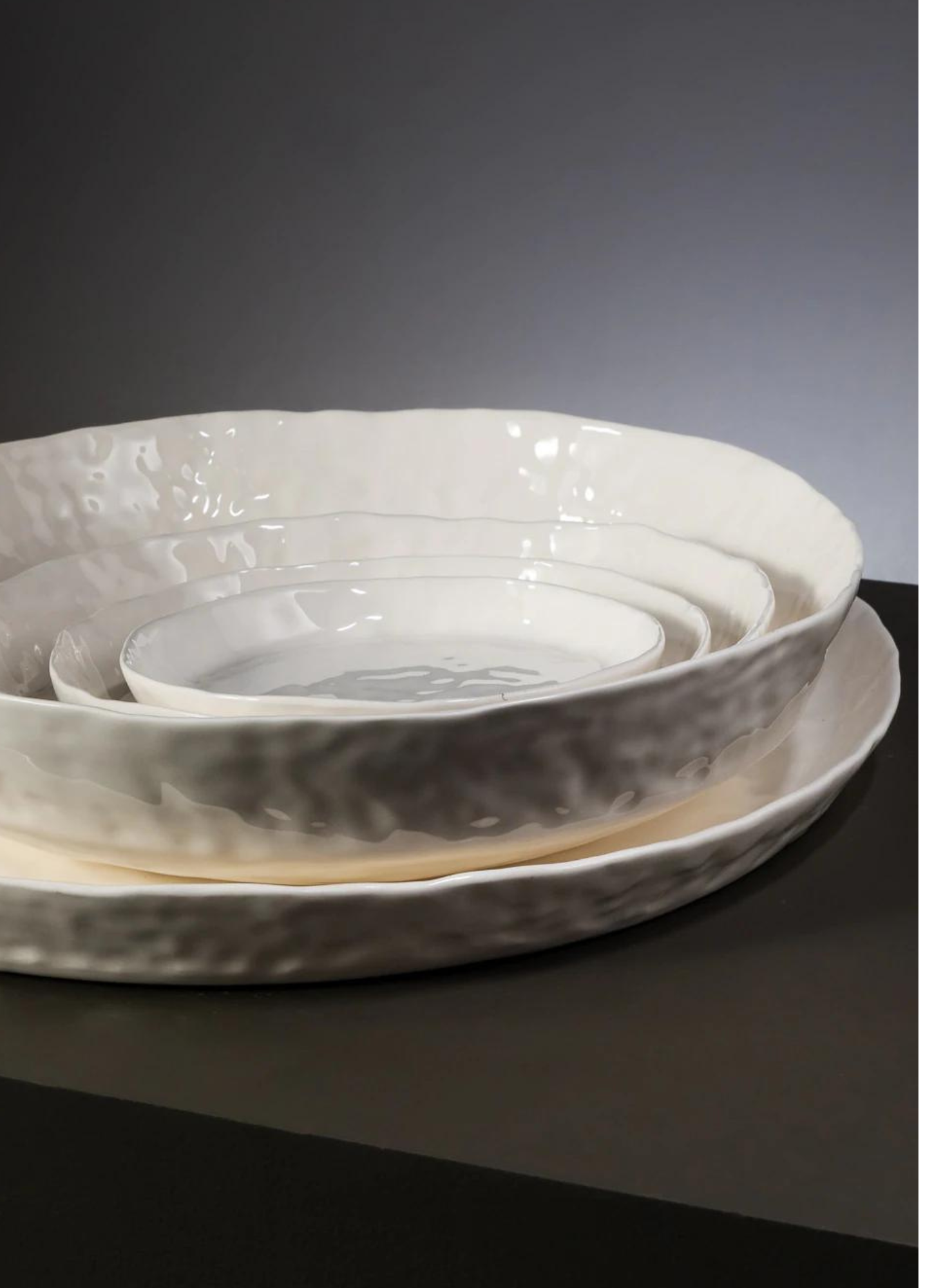 White Ceramic Artisan Serving Platter (7069986685107)