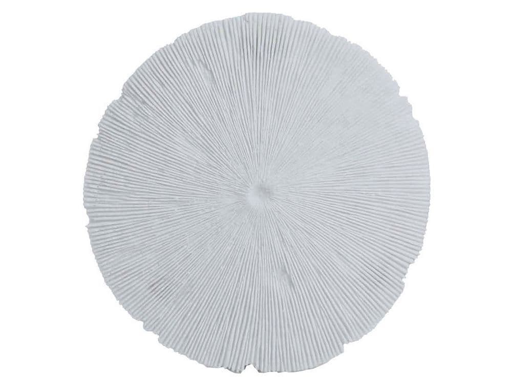 White Round Ribbed Coral Wall Decor - Small (7069984882867)