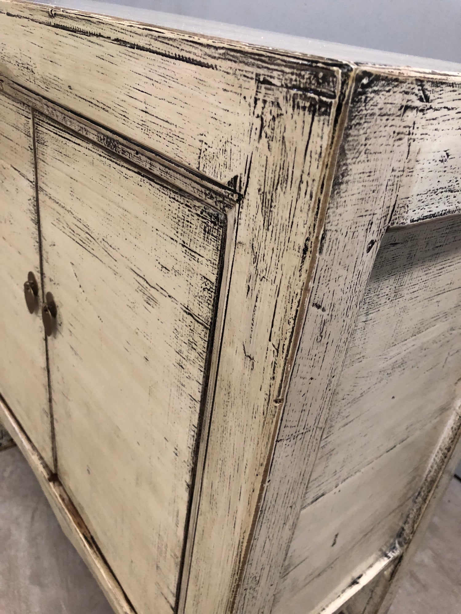 Rustic Lacquered Cream Sideboard