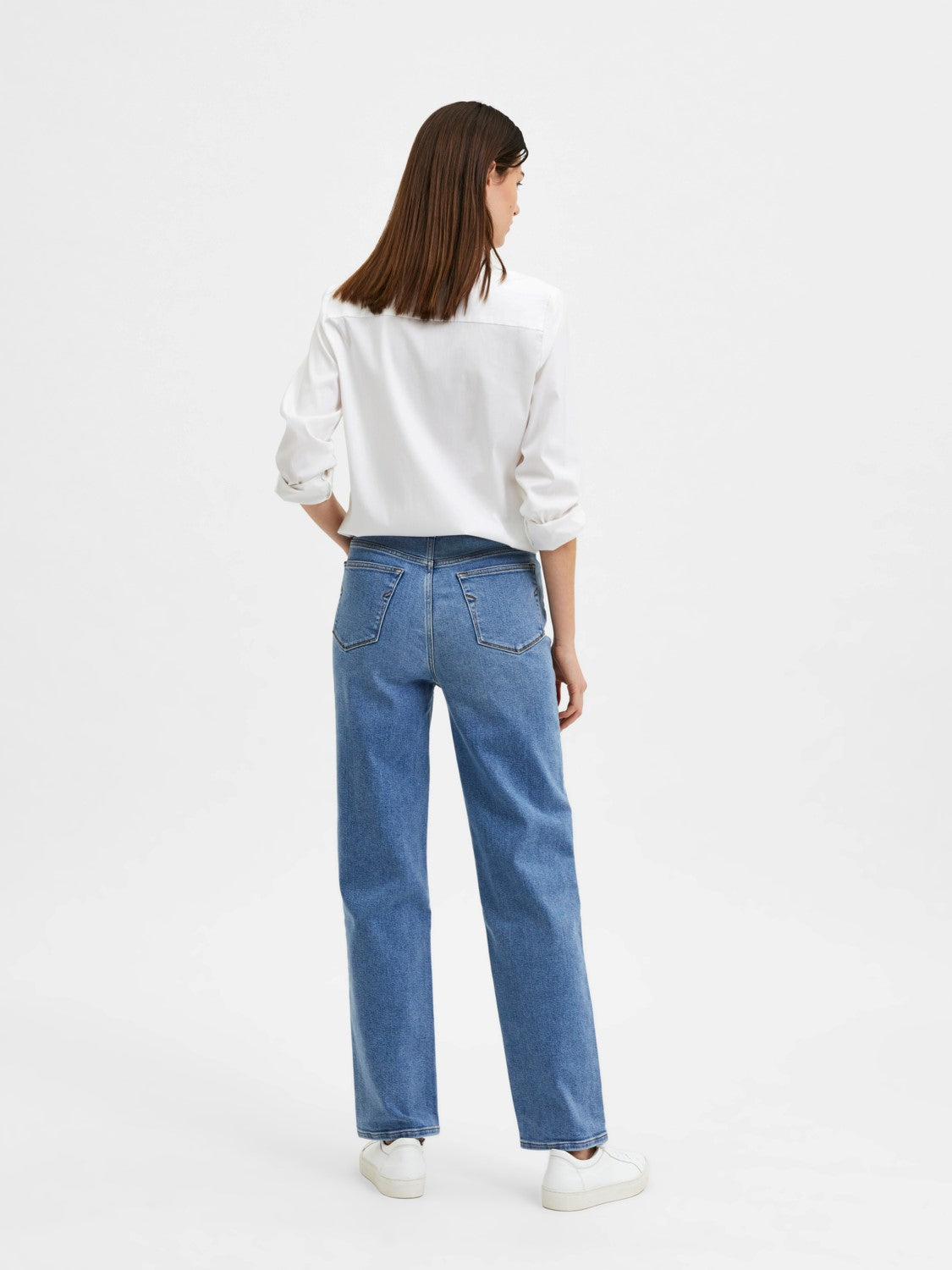 Marie Straight Mid Blue Jeans
